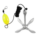 Folding Kayak Grapnel Anchor + 30ft Line with Snap Hook + Marker Buoy + Storage Bag