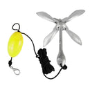 Folding Kayak Grapnel Anchor + 30ft Line with Snap Hook + Marker Buoy + Storage Bag