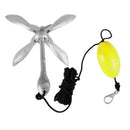 Folding Kayak Grapnel Anchor + 30ft Line with Snap Hook + Marker Buoy + Storage Bag