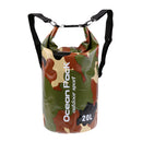 Magicdeal Waterproof Dry Bag For Swimming Camping Fishing Drifting Camouflage Green 20L
