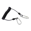 Strong Elastic Coil Lanyard with Double Ended Carabiners Keychain Clips for Security Reels Torch Camera Tools