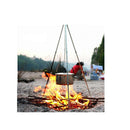 Aluminum Alloy Cooking Picnic Pot Fire Oven Tripod Hanger Grill Stand 3 Leg with Hook and Chain