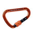 Magicdeal 25KN D-Shape Screwgate Locking Carabiner Hook for Outdoor Rock Climbing Mountaineering Caving Rescue Orange
