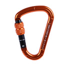 Magicdeal 25KN D-Shape Screwgate Locking Carabiner Hook for Outdoor Rock Climbing Mountaineering Caving Rescue Orange