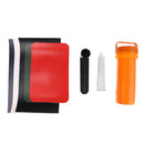 8 Pieces/ Set Professional Inflatable Boat Kayak Repair Kit Tool 5 Pieces PVC Patches + 1 Piece Valve Wrench + 1 Piece Glue + 1 Piece Container Bucket