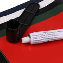 8 Pieces/ Set Professional Inflatable Boat Kayak Repair Kit Tool 5 Pieces PVC Patches + 1 Piece Valve Wrench + 1 Piece Glue + 1 Piece Container Bucket