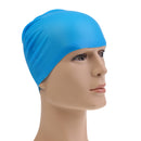 Adult High Stretch Waterproof Silicone Swim Cap Hat Blue