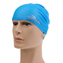 Adult High Stretch Waterproof Silicone Swim Cap Hat Blue