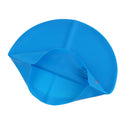 Adult High Stretch Waterproof Silicone Swim Cap Hat Blue