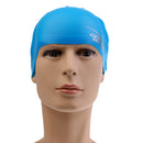 Adult High Stretch Waterproof Silicone Swim Cap Hat Blue