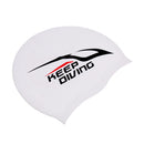 Adult High Stretch Waterproof Silicone Swim Cap Hat White