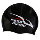 Adult High Stretch Waterproof Silicone Swim Cap Hat Black