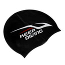 Adult High Stretch Waterproof Silicone Swim Cap Hat Black