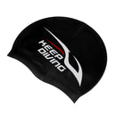 Adult High Stretch Waterproof Silicone Swim Cap Hat Black