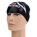 Adult High Stretch Waterproof Silicone Swim Cap Hat Black