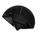 Adult High Stretch Waterproof Silicone Swim Cap Hat Black