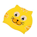 Cute Cat Cartoon Swimming Bathing Cap Hat for Children Kids Boy Girl Yellow