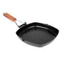 Outdoor Camping Cooking BBQ Portable Folding Frying & Grill Non-stick Iron Pan 8.3"