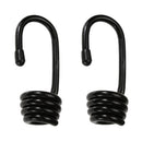 2 Pieces Plastic Coated Steel Wire Hooks for 0.3inch Shock Cord Bungee Elastic Rope Black