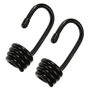 2 Pieces Plastic Coated Steel Wire Hooks for 0.3inch Shock Cord Bungee Elastic Rope Black