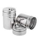 6 Pieces Portable Stainless Steel Condiment Seasoning Salt Sugar Pepper Jar Dispenser Bottles Shaker Pot for Outdoor Travel Camping BBQ