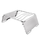 Foldable Durable Steel BBQ Grill Stand Camping Picnic Outdoor Travel Fishing Backpacking with Windshield