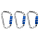 3 Pieces Aluminum Magnesium Carabiner 25KN Twist Lock for Climbing Caving