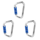 3 Pieces Aluminum Magnesium Carabiner 25KN Twist Lock for Climbing Caving