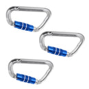 3 Pieces Aluminum Magnesium Carabiner 25KN Twist Lock for Climbing Caving