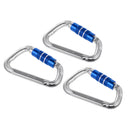 3 Pieces Aluminum Magnesium Carabiner 25KN Twist Lock for Climbing Caving