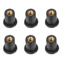 6 Pieces Motorcycle / ATV M5 Rubber Well Nut Windscreen & Fairing Wellnuts