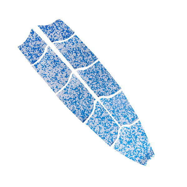 1 Set of 9 Pieces EVA Foam Surfboard Traction Pads with Tail Pad Surfing Surf Full Deck Grips, White + Blue
