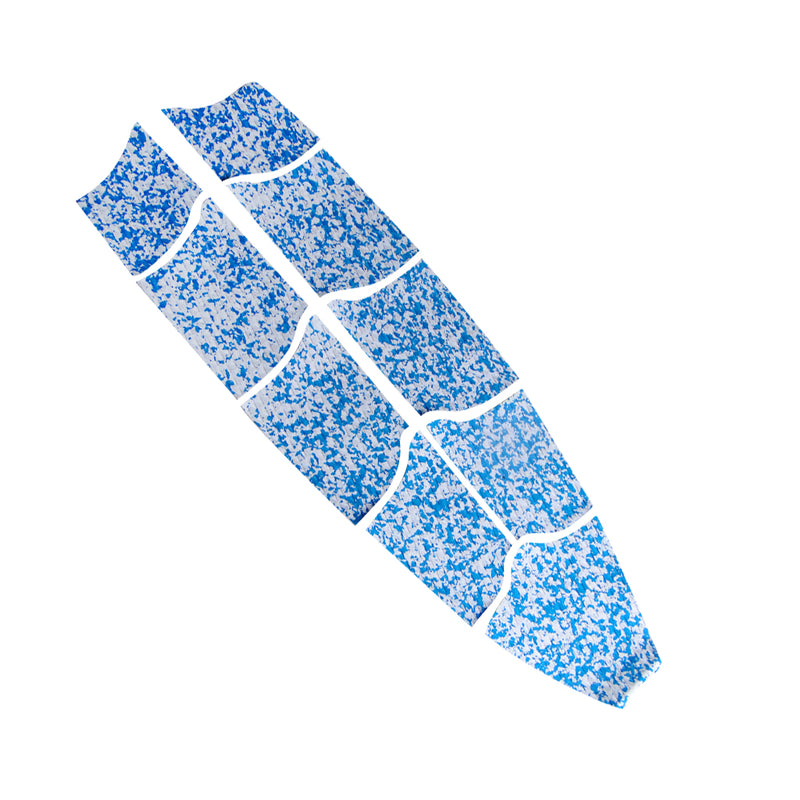 1 Set of 9 Pieces EVA Foam Surfboard Traction Pads with Tail Pad Surfing Surf Full Deck Grips, White + Blue