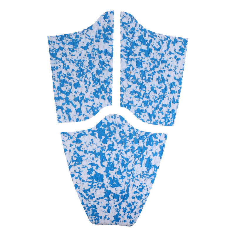 1 Set of 9 Pieces EVA Foam Surfboard Traction Pads with Tail Pad Surfing Surf Full Deck Grips, White + Blue