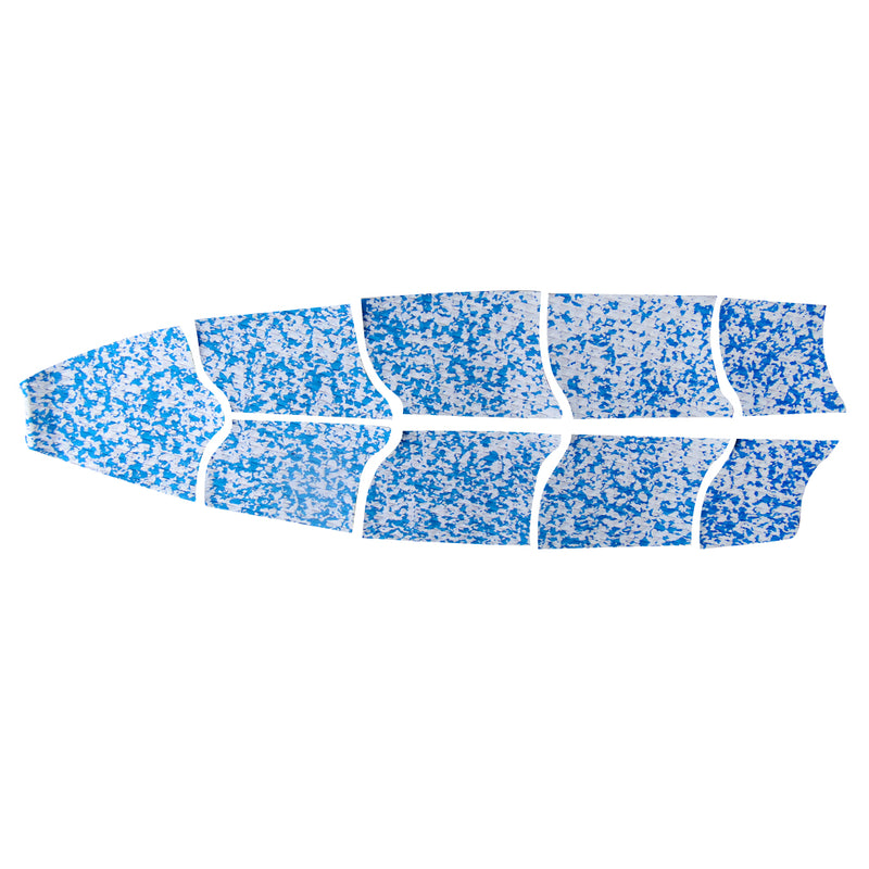 1 Set of 9 Pieces EVA Foam Surfboard Traction Pads with Tail Pad Surfing Surf Full Deck Grips, White + Blue