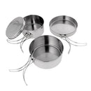 4 Pieces Stainless Steel Folding Lightweight Outdoor Tableware Backpacking Camping Picnic Cookware Cook Set