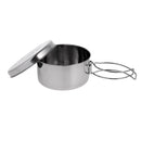4 Pieces Stainless Steel Folding Lightweight Outdoor Tableware Backpacking Camping Picnic Cookware Cook Set