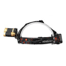Waterproof Zoomable 1800 Lumens 3x LEDs Headlamp with 4 Mode-Hands Free Headlight Flashlight Torch Lighting for Camping Biking Hunting Fishing Outdoor Sports