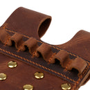 Cow Leather Archery Arrow Quiver Holder Side Hip Belt Bag Pocket - Brown