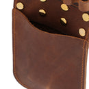 Cow Leather Archery Arrow Quiver Holder Side Hip Belt Bag Pocket - Brown