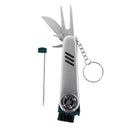 6 in 1 Stainless Steel Multi Golf Divot/Cleat/Cleaner/Marker Tool with Key Ring Golf Accessory