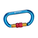 New Blue Oval Shape Aluminium Alloy Screw Locking Carabiner 25KN 5600Lb
