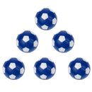 6 Pack 36mm Table Soccer Foosballs Replacement Mini Soccer Balls for Tabletop Game, Blue + White