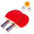 Table Tennis Game Set for 2 Players Ping Pong Short Handle Penhold Pimples in Bats Paddles Rackets + 3 Pieces Balls + 1 Piece Storing Cover Bag