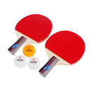Table Tennis Game Set for 2 Players Ping Pong Short Handle Penhold Pimples in Bats Paddles Rackets + 3 Pieces Balls + 1 Piece Storing Cover Bag