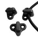 4 Pack Black Nylon Replacement Kayak Lashing Hooks / Bungee Kit with Screws