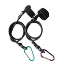 2 Pieces 24" Kayak Fishing Rod Paddle Leash with Nylon Fastener Tape & Carabiner