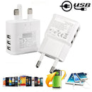 Universal 5V 2A 3 Ports EU UK Plug USB Wall Charger Power Adapter For iPhone Smartphones