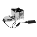 Aluminum Alloy Folding Portable Wood Burning Stove Furnace USB Fan Outdoor Cooking Camping Cookware Backpacking Survival Tool