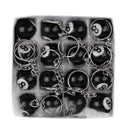 16 Pieces Eight (8) Ball Key Chains / Billiards Pool Key Chain 25mm Black